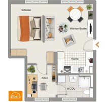 albero:) raffinierter Schnitt - 750,00 EUR Kaltmiete, ca.  50,00 m² Wohnfläche in Seligenstadt (PLZ: 63500)