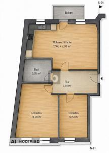 Foto - Etagenwohnung mit 63,00 m&sup2; in Leipzig zum Kaufen