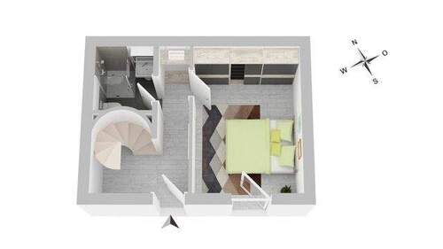 Grundriss Erdgeschoss WE4 - Ihr eigenes kleines Refugium - verborgen im ruhigen Seitenhaus