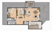 Grundriss Dachgeschosswohnung - 