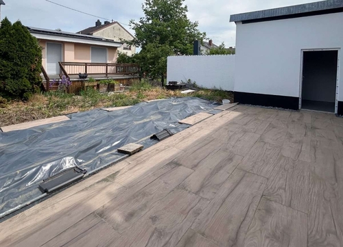Terrassenansicht zum Garten... - 6 Zimmer Doppelhaushälfte in Gimbsheim