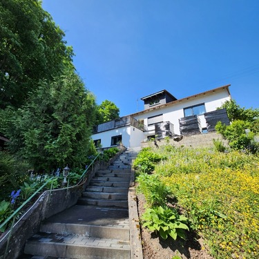 Treppenaufgang zum Haus - 7 Zimmer Einfamilienhaus zum Kaufen in Sulzbachtal