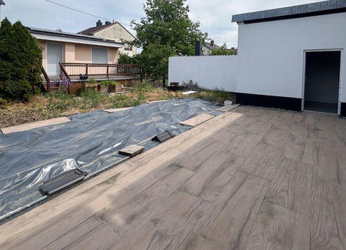 Terrassenansicht zum Gartenbereich - 6 Zimmer Doppelhaushälfte in Gimbsheim