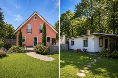 zwei - Immobilien - Mehrgenerationentraum auf 1.071 m² Grundstück – EFH inkl. kleinem Haus & Wellness - nahe Oranienburg