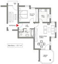 Grundriss - 2 Zimmer Erdgeschoßwohnung zur Miete in Markkleeberg