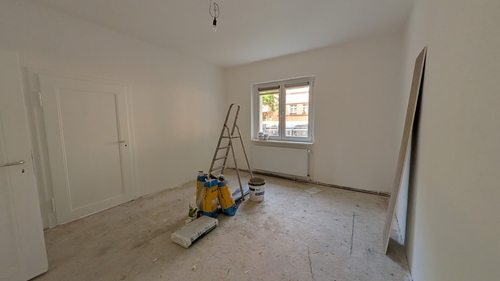 Wohnzimmer - in Sanierung - Erdgeschoßwohnung mit 68,96 m&sup2; in Leipzig-Wahren zur Miete