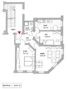 Grundriss - 3 Zimmer Etagenwohnung zur Miete in Leipzig