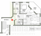 Grundriss - 2 Zimmer Erdgeschoßwohnung zur Miete in Markkleeberg