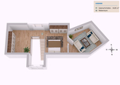 Grundriss obere Ebene - 2.5 Zimmer Maisonettenwohnung in Leipzig