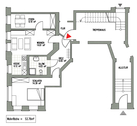 Grundriss - 3 Zimmer Erdgeschoßwohnung zur Miete in Leipzig