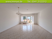 Wohnzimmer (mit KI von Gegenständen beräumt) - Etagenwohnung mit 81,90 m&sup2; in Leipzig zum Kaufen