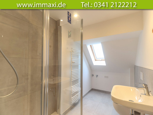 Badezimmer - 1 Zimmer Dachgeschoßwohnung in Leipzig