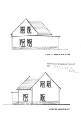 Hausansicht-Zeichnung - 4 Zimmer Einfamilienhaus in Lützen / Michlitz