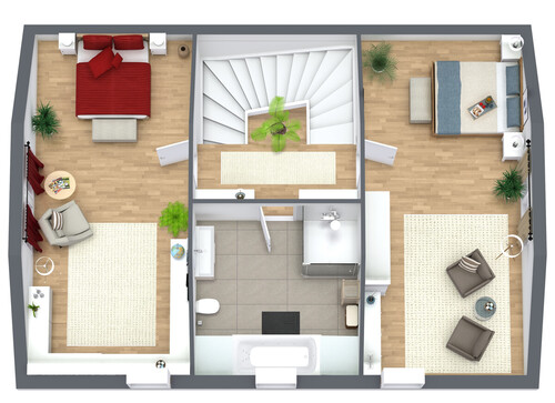 Obergeschoss Beispiel - nicht maßstabgetreu - 
