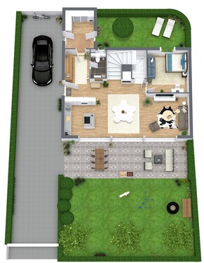 Erdgeschoss Beispiel - nicht maßstabgetreu - 