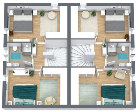 Obergeschoss Beispiel - nicht maßstabgetreu - 