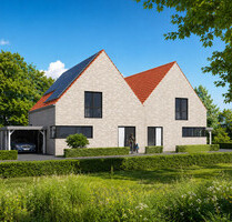 Zwei exklusive Neubau-Doppelhaushälften mit familienfreundlichem Wohnkonzept & Privatteich - Münster / Albachten