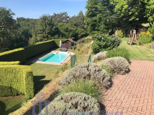 Blick vom Haus zum Pool - 