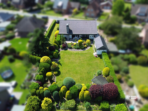 Luftbild mit Garten - 5 Zimmer Einfamilienhaus in Syke