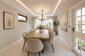 Elegantes Esszimmer im modernen skandinavischen Stil - 