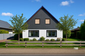 Impression nach Umgestaltung des Vorgartens - EFH für eine 4 köpfige Familie + Garage + Wintergarten + ausbaubares DG + Garten