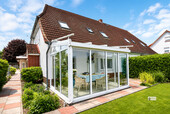 Wintergarten mit Beschattung - 5 Zimmer Doppelhaushälfte in Syke / Siedlung Gessel