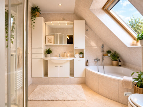 Wellnessbad mit Tageslicht und viel Komfort - 