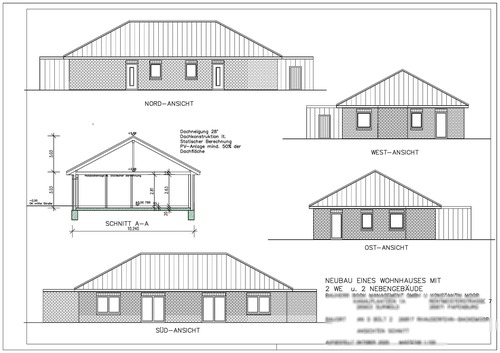 NEU 03_Ansichten_Schnitt_V2_20251010 - ***Charmante Neubau-Bungalow-Hälfte in RhauderfehnBackemoor***