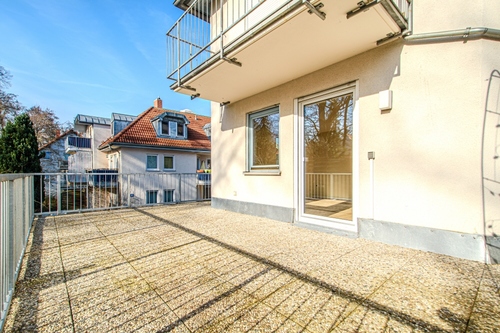 Terrasse - 2 Zimmer Maisonettenwohnung zur Miete in Moritzburg