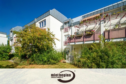 Hausansicht Terrasse - BEZUGSFREI – GROSSE TERRASSE – TAGESLICHTBAD MIT WANNE & DUSCHE – TOP LAGE – STELLPLATZ