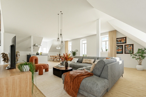 Wohnzimmer-Beispiel - 4 Zimmer Dachgeschoßwohnung zur Miete in Stolpen