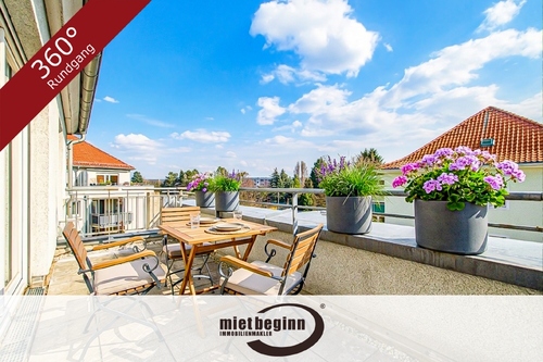 Balkon Terrasse - GANZ OBEN – GEMÜTLICHE MAISONETTE – BEZUGSFREI – DUSCHBAD MIT FENSTER – TG-PARKER