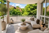 Balkon möbliert! - Wunderschöne 2 Zi Wohnung mit Kamin und TG PLatz - hier können Sie entspannen