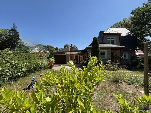 Blick zum Haus und Garage - 
