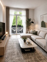 Wohnbereich - Virtuelles Staging - Moderne 3-Zimmer-Wohnung mit Balkon und Wohnkomfort in Innenstadtlage