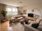 Wohnzimmer (Visualisierung) - Zuhause am Campus: Helle 3,5-Zimmer-Wohnung