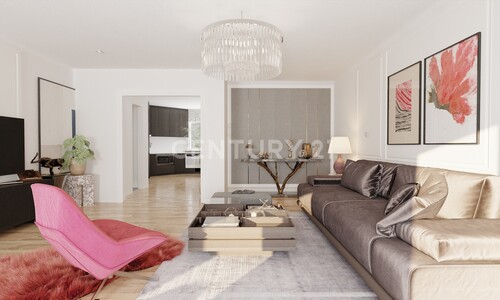 Visualisierung Wohnzimmer - Maisonettewohnung in Waldnähe – urban leben, naturnah genießen