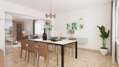 Esszimmer Visualisierung - Willkommen Zuhause: Erdgeschosswohnung mit Garten und Naturblick