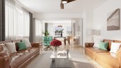 Wohnzimmer Visualisierung - Erdgeschoßwohnung mit 116,00 m² in Lippstadt Hörste zum Kaufen