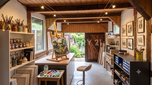 Schuppen als Atelier / Visualisierung KI-generiert - 