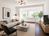 Wohnzimmer - Virtuelles Staging - 4 Zimmer Etagenwohnung zur Miete in Dortmund