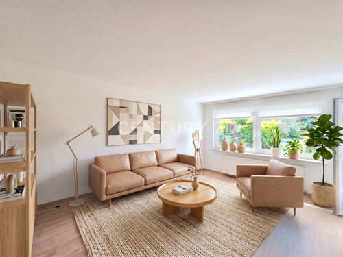 Wohnzimmer (Visualisierung) - 3 Zimmer Erdgeschoßwohnung zum Kaufen in Witten- Annen