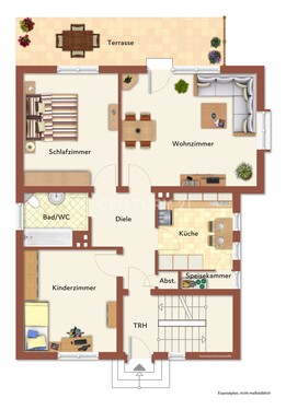 Erdgeschoss - 6 Zimmer Zweifamilienhaus in Dortmund