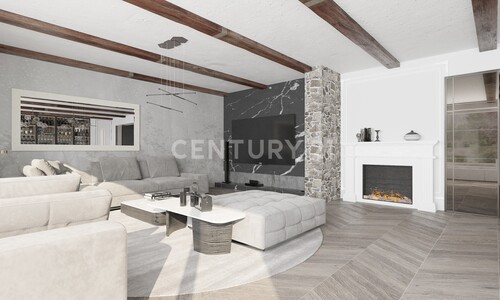 EG Wohnzimmer mit Kamin Visualisierung - 