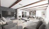EG Wohnzimmer mit Kamin Visualisierung - 