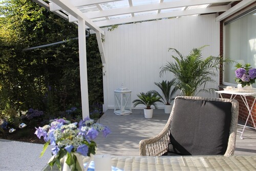 überdachte Terrasse - 4 Zimmer Doppelhaushälfte in Münster
