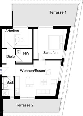 3. Obergeschoss -nicht maßstabsgerecht- - 