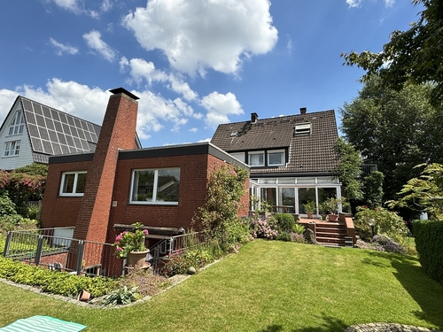 Gesamtansicht Westen - Nähe UKM - Münster-Roxel: Zweifamilienhaus inkl. Baugrundstück