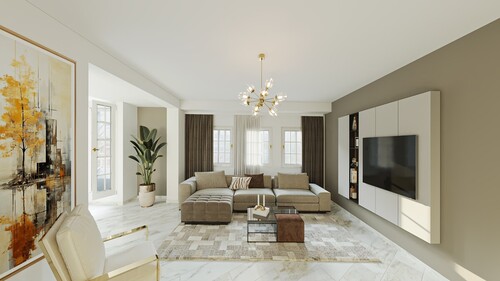 Wohnzimmer - mit Beispielmöblierung - - 2 Zimmer Etagenwohnung zum Kaufen in Münster