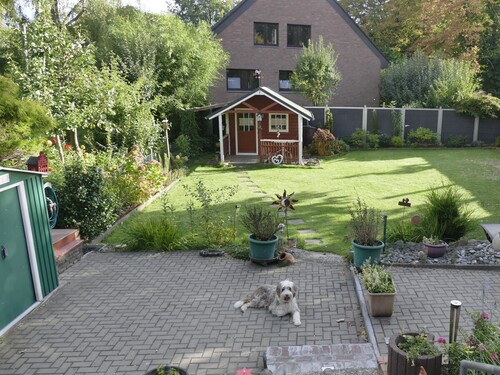 Blick in den Garten von der Küchenterrasse - Mehrfamilienhaus, Wohnhaus mit 271,18 m&sup2; in Münster zum Kaufen